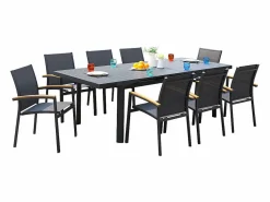 Hot Comedor jardín mesa extensible 180/240 y 8 sillones - NAURU Comedores De Jardín
