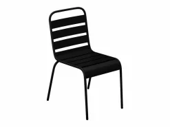 Clearance MYLIA Comedor jardín metal - una mesa L.160 cm y 4 sillas apilables - MIRMANDE Negro