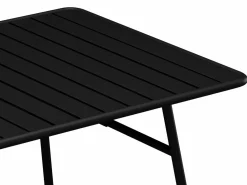 Clearance MYLIA Comedor jardín metal - una mesa L.160 cm y 4 sillas apilables - MIRMANDE Negro