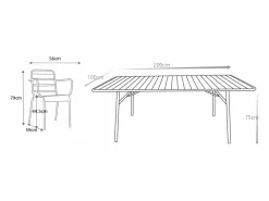 Clearance Comedor jardín metal mesa y 8 sillones apilables - Verde - MIRMANDE de Comedores De Jardín
