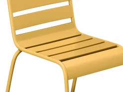 Clearance Comedor jardín metal Mesa An. 160 cm y 4 sillas - Amarillo - MIRMANDE Comedores De Jardín