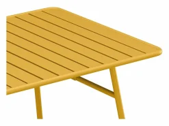 Online MYLIA Comedor jardín metal mesa y 8 sillones apilables - Amarillo - MIRMANDE Mostaza