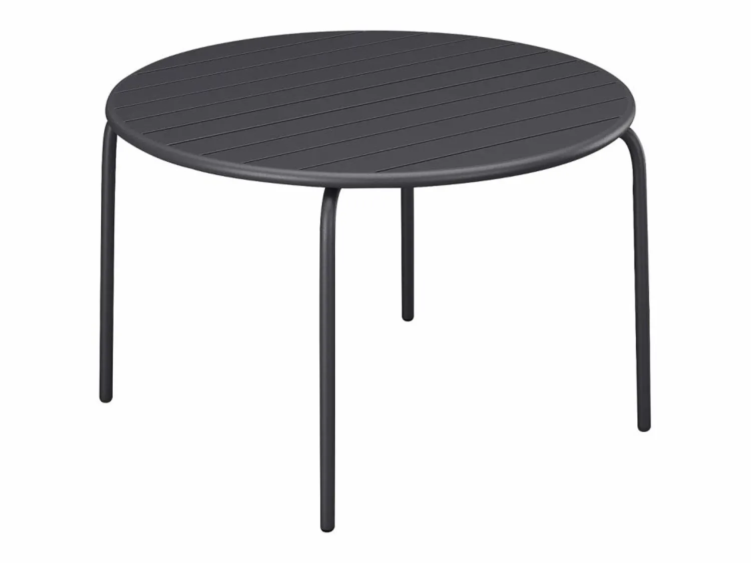 Online MYLIA Comedor jardín metal mesa redonda y 6 sillas apilables - MIRMANDE Gris antracita