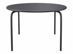Online MYLIA Comedor jardín metal mesa redonda y 6 sillas apilables - MIRMANDE Gris antracita