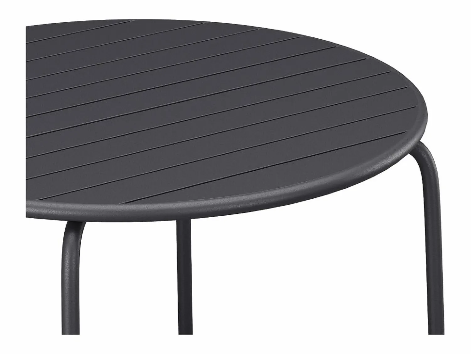 Online MYLIA Comedor jardín metal mesa redonda y 6 sillas apilables - MIRMANDE Gris antracita