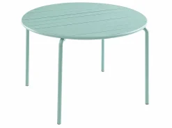 Comedor jardín metal mesa+4sillas apilables Verde - MIRMANDE Comedores De Jardín