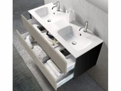 Best Composición de baño doble lavabo 4 piezas IGEA Havana piedra Mueble De Baño Con Doble Lavabo