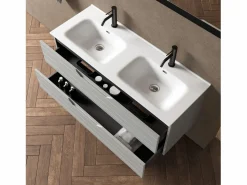 Sale Composición de doble lavabo 5 piezas SOLMIRA Gris