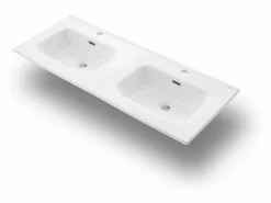Outlet Composición de doble lavabo 5 piezas SOLMIRA azul tiffany Azul celeste