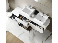Clearance Composición de lavabo doble ASTRA de 8 piezas Mueble De Baño Con Doble Lavabo