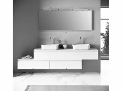 Discount Composición lavabo doble 9 piezas ASTRA Havana Beige