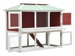 Conejera jaula de animales con doble piso de madera ES786159 Transportín De Paseo Para Animales