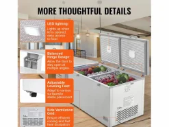 Outlet Congelador Horizontal SucceBuy de 561 L con 4 Cestas y Tapas Dobles Blanco