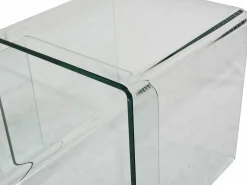 Online Vente-unique Conjunto 3 mesas de centro de cristal curvado MINKA Transparente