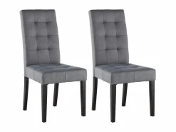 Online Conjunto 2 sillas VILLOSA - Tela y Patas de madera Sillas Y Lotes De Sillas