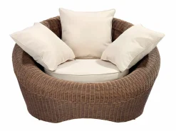 New MYLIA Conjunto 2 sillones jardín resina color marrón - WHITEHEAVEN Marru00f3n