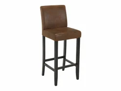Sale Conjunto 2 taburetes bar SANTOS - Aspecto piel envejecida Muebles De Bar|Taburete Alto