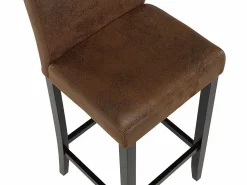 Sale Conjunto 2 taburetes bar SANTOS - Aspecto piel envejecida Muebles De Bar|Taburete Alto