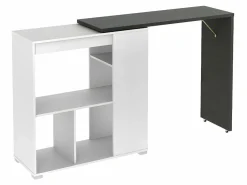 Hot Conjunto "Bar": Mueble de bar SATURNE + 2 taburetes de bar CALAS - Blanco cemento Muebles De Bar|Mueble Bar