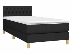 Discount Conjunto Boxspring - 100x200 cm + colchón LED tela ES208166 Negro
