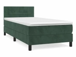Conjunto Boxspring - 90x200 cm + Somieres + colchón terciopelo oscuro ES39591