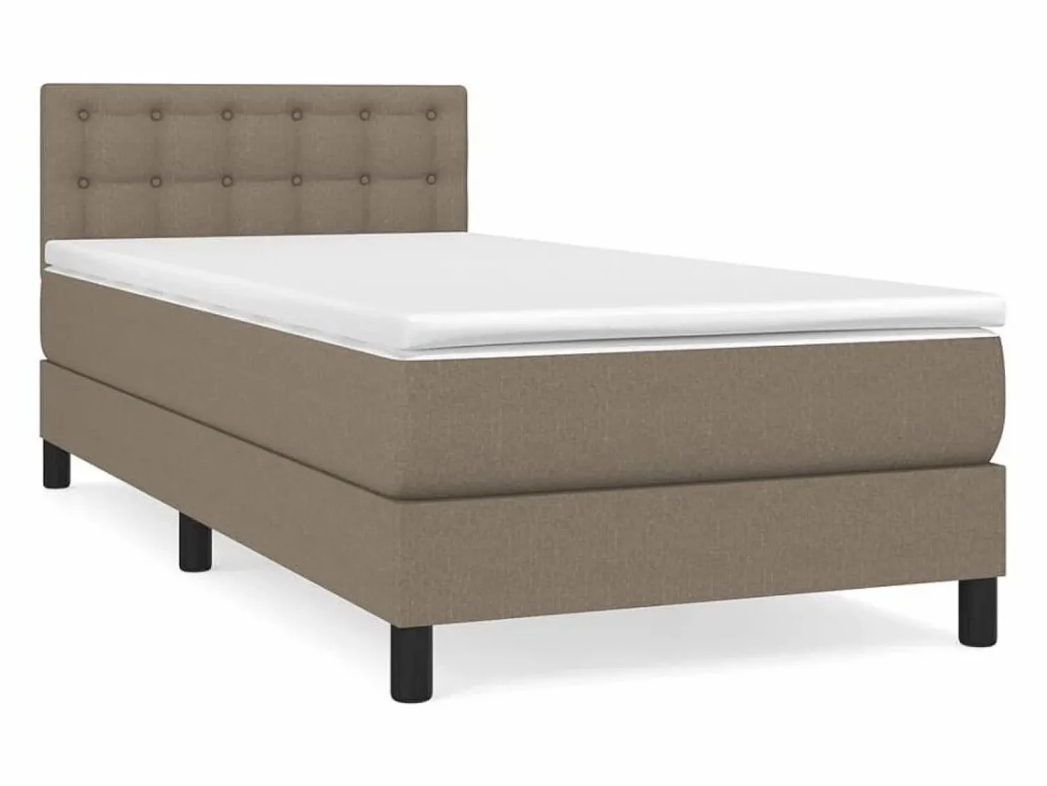 Online Conjunto Boxspring - 90x190 cm + colchón tela gris taupe ES367757 Cama Continental Boxspring