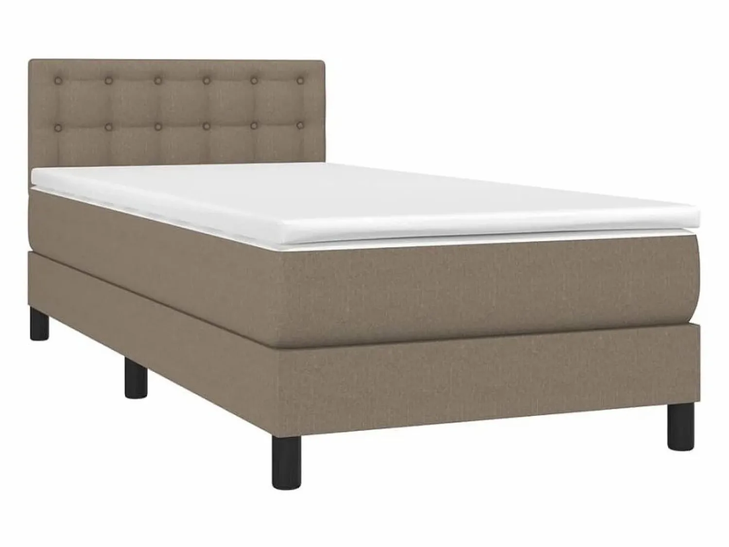 Online Conjunto Boxspring - 90x190 cm + colchón tela gris taupe ES367757 Cama Continental Boxspring