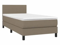 Sale Conjunto Boxspring - 90x190 cm + colchón LED tela gris taupe ES726627 Topo