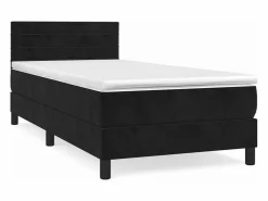 New Conjunto Boxspring - 80x200 cm + colchón terciopelo ES838389 Negro