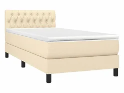 Conjunto Boxspring - 90x190 cm colchón y luces LED tela color ES683851