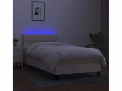 Conjunto Boxspring - 90x190 cm colchón y luces LED tela color ES683851
