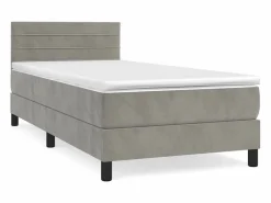 Conjunto Boxspring - 80x200 cm + colchón terciopelo claro ES689838