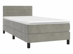 Conjunto Boxspring - 80x200 cm + colchón terciopelo claro ES689838