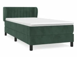 Hot Conjunto Boxspring - 90x200 cm + Somieres + colchón terciopelo oscuro ES38171 Verde