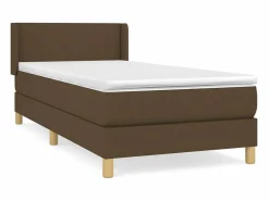 Discount Conjunto Boxspring - 90x200 cm + Somieres + colchón tela marrón oscuro ES40955 Marru00f3n