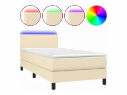 Conjunto Boxspring - 80x200 cm + Somieres + colchón + LED tela ES45263