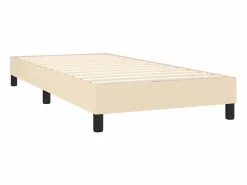 New Conjunto Boxspring - 90x200 cm + Somieres + colchón + LED tela ES44949 Crema