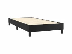 Hot Conjunto Boxspring - 90x200 cm + Somieres + colchón cuero sintético ES40750 Negro