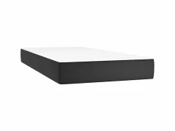 Hot Conjunto Boxspring - 90x200 cm + Somieres + colchón cuero sintético ES40750 Negro