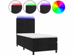 Clearance Conjunto Boxspring - 80x200 cm + Somieres + colchón + LED terciopelo ES44271 Cama Continental Boxspring