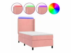 Online Conjunto Boxspring - 80x200 cm colchón y LED terciopelo ES696690 Cama Continental Boxspring