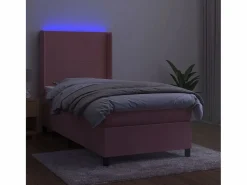 Online Conjunto Boxspring - 80x200 cm colchón y LED terciopelo ES696690 Cama Continental Boxspring