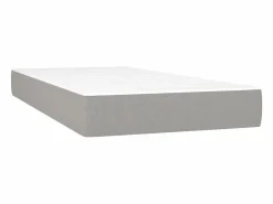 New Conjunto Boxspring - 80x200 cm + Somieres + colchón tela claro ES36139 Gris