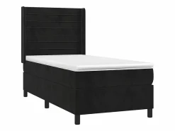 Outlet Conjunto Boxspring - 80x200 cm + Somieres + colchón + LED terciopelo ES42443 Negro