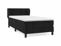 Hot Conjunto Boxspring - 80x200 cm + Somieres + colchón terciopelo ES38064 Negro