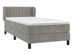 Conjunto Boxspring - 90x190 cm + Somieres + colchón terciopelo claro ES35627