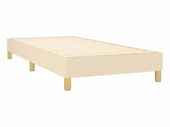 New Conjunto Boxspring - 90x200 cm + Somieres + colchón + LED tela ES44191 Crema