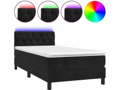 Hot Conjunto Boxspring - 80x200 cm + Somieres + colchón + LED terciopelo ES44909 Cama Continental Boxspring