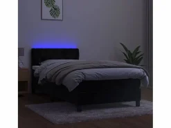 Hot Conjunto Boxspring - 80x200 cm + Somieres + colchón + LED terciopelo ES44909 Cama Continental Boxspring