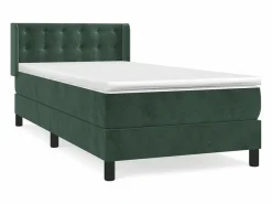 Clearance Conjunto Boxspring - 90x200 cm + colchón terciopelo oscuro ES894031 Verde